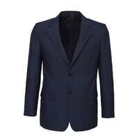 Mens Single Breasted 2 Button Suit Jacket Work Business - Pin Striped - Navy - 127 thumbnail