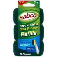 3-Pack Sabco Save N Shine Dish Sponge Scourer Refill thumbnail