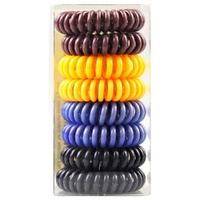 8x Indulge Hair Elastic Ties Bands Spiral Assorted Colours In Display Box thumbnail