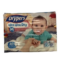 80pk Drypers Wee Wee Dry Disposable Diaper Nappies Nappy - Medium 6-11kg thumbnail