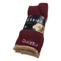 9 Pairs MERINO WOOL SOCKS Mens Heavy Duty Premium Thick Work Socks Cushion BULK - Burgundy - 6-11 thumbnail