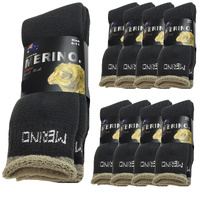 9 Pairs MERINO WOOL SOCKS Mens Heavy Duty Premium Thick Work Socks Cushion BULK - Charcoal - 11-14 thumbnail