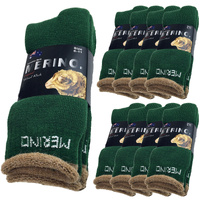 9 Pairs MERINO WOOL SOCKS Mens Heavy Duty Premium Thick Work Socks Cushion BULK - Green - 11-14 thumbnail