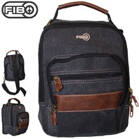 FIB Canvas Sling Bag Shoulder Strap Messenger Travel Pack w Tablet Pocket - Black thumbnail