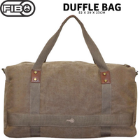 FIB 52cm Canvas Travel Duffle Bag Casual Duffel - Khaki thumbnail
