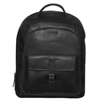 Futura Mens Leather Laptop Backpack School Shoulder Bag Front Pocket - Black thumbnail
