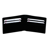FIB RFID Leather Fold Slimline Wallet - Black thumbnail
