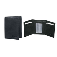 FIB RFID Leather Tri-Fold Mens Wallet  - Black thumbnail