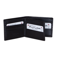 Futura Futura Mens Harrison RFID Genuine Leather Wallet - Black thumbnail