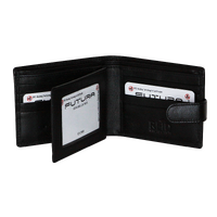 Futura Mens RFID Leather Fold Over Wallet - Black thumbnail