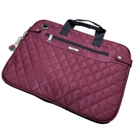 RFID Quilted Taslon Laptop Bag Sleeve Computer Travel w/ Tablet Holder - Marsala thumbnail