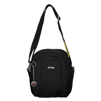FIB Mens Tablet Crossover Bag Shoulder Strap Travel Wallet - Black thumbnail
