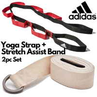 2pc Set Adidas Stretch Assist Band Looped + Yoga Strap 2.5m Long Adjustable Belt thumbnail