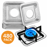 480x Aluminium Disposable Foil Stove Burner Covers Bulk - Square thumbnail