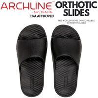 Archline Rebound Orthotic Slides Flip Flop Thongs Slip On Arch Support - Black - Euro 45 thumbnail