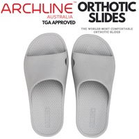 Archline Rebound Orthotic Slides Flip Flop Thongs Slip On Arch Support - Stone Grey - Euro 39 thumbnail