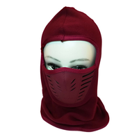 Thermal Fleece Balaclava Windproof Breathable Ski Face Mask Hood Warm Weather - Burgundy thumbnail