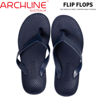 ARCHLINE Flip Flops Orthotic Thongs Arch Support Shoes Footwear - Navy - EUR 42 thumbnail