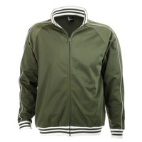 Identitee Mens Varsity Track Suit Top Jacket Jumper Long Sleeve Sunset Urban Casual - Army Green - Small thumbnail