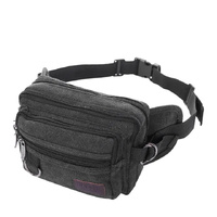 LARGE CANVAS BUM BAG Wallet Waist Pouch Travel Pocket Belt Storage in Black thumbnail