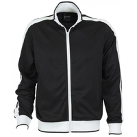 Identitee Mens Varsity Track Top Jacket Tracksuit Warm Winter Jumper Long Sleeve - Black/White - XXL thumbnail
