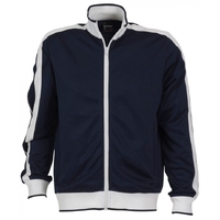 Identitee Mens Varsity Track Top Jacket Tracksuit Warm Winter Jumper Long Sleeve - Navy/White - XL thumbnail