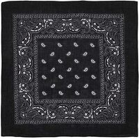 BANDANA Paisley 100% COTTON Head Wrap Durag Bandanna Summer Biker Scarf Mask - Black thumbnail