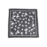 BANDANA Paisley 100% COTTON Head Wrap Durag Bandanna Summer Biker Scarf Mask - Yin Yang (Black/White) thumbnail