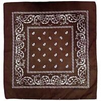 BANDANA Paisley 100% COTTON Head Wrap Durag Bandanna Summer Biker Scarf Mask - Brown thumbnail