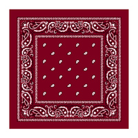 BANDANA Paisley 100% COTTON Head Wrap Durag Bandanna Summer Biker Scarf Mask - Burgundy thumbnail