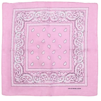 BANDANA Paisley 100% COTTON Head Wrap Durag Bandanna Summer Biker Scarf Mask - Light Pink thumbnail