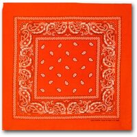 BANDANA Paisley 100% COTTON Head Wrap Durag Bandanna Summer Biker Scarf Mask - Orange thumbnail