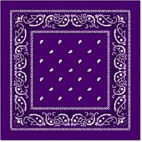 BANDANA Paisley 100% COTTON Head Wrap Durag Bandanna Summer Biker Scarf Mask - Purple thumbnail