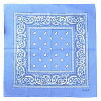 BANDANA Paisley 100% COTTON Head Wrap Durag Bandanna Summer Biker Scarf Mask - Sky Blue thumbnail