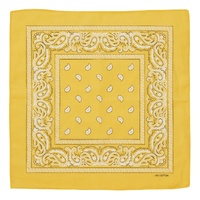 BANDANA Paisley 100% COTTON Head Wrap Durag Bandanna Summer Biker Scarf Mask - Yellow thumbnail