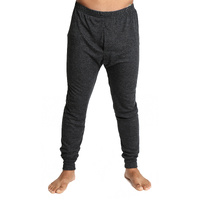 Mens Merino Wool Blend Long John Thermal Pants Underwear Thermals Warm Winter - Black thumbnail