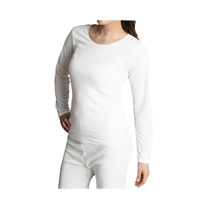 Ladies Merino Wool Blend Long Sleeve Thermal Spencer Top Underwear Thermals - Beige - 14-16 thumbnail