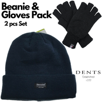 2pcs Set Mens 3M Thinsulate Pull-On Beanie + Knitted Fingerless Gloves thumbnail