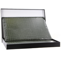 de Burg 4 Piece Table Place Mat Set Placemat with Croc Pattern - Green thumbnail