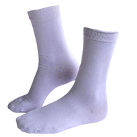 1 Pair Premium Bamboo Loose Top Socks Diabetic Diabetes Circulation Eco Sox - White - 11-14 thumbnail