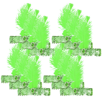 12x 1920s FLAPPER HEADBAND Headpiece Feather Sequin Charleston Gatsby Party BULK - Green thumbnail