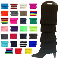 12x LEG WARMERS Knitted Womens Costume Neon Dance Party Knit 80s BULK - Assorted Pack thumbnail