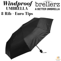 25cm BRELLERZ Windproof Umbrella 8 Rib with Safety Close Feature Travel Rain thumbnail