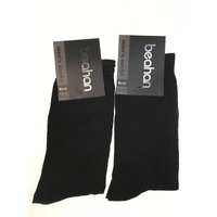 2 Pairs COTTON BUSINESS SOCKS Mens Dress Crew Plain Work Casual - Black - 6-11 thumbnail