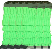 6x Womens Leg Warmers Disco Winter Knit Dance Party Crochet Legging Socks Costume - Fluro Green thumbnail