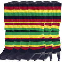 6x Womens Leg Warmers Disco Winter Knit Dance Party Crochet Legging Socks Costume - Indigenous Colours thumbnail