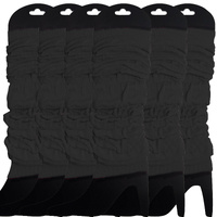 6x LEG WARMERS Knitted Womens Neon Party Knit Ankle Fluro Dance Costume 80s BULK - Black thumbnail