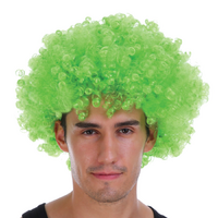 Mens DELUXE AFRO WIG Curly Hair Costume Party Fancy Disco 70s 80s Dress Up - Green thumbnail