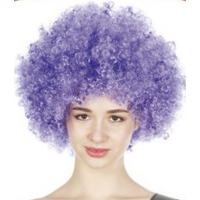 Mens DELUXE AFRO WIG Curly Hair Costume Party Fancy Disco 70s 80s Dress Up - Purple thumbnail