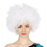 Mens DELUXE AFRO WIG Curly Hair Costume Party Fancy Disco 70s 80s Dress Up - White thumbnail